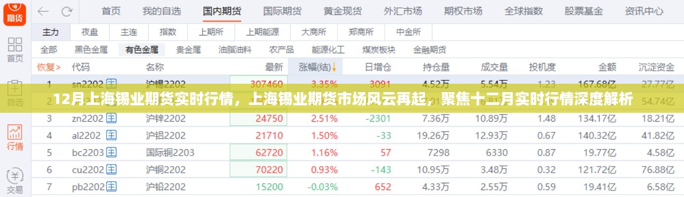 上海錫業(yè)期貨市場風(fēng)云再起，十二月實(shí)時行情深度解析與實(shí)時走勢預(yù)測