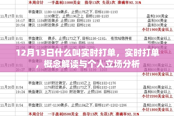 實(shí)時(shí)打單概念解讀與個(gè)人立場(chǎng)分析，深度探討與解讀（附日期）