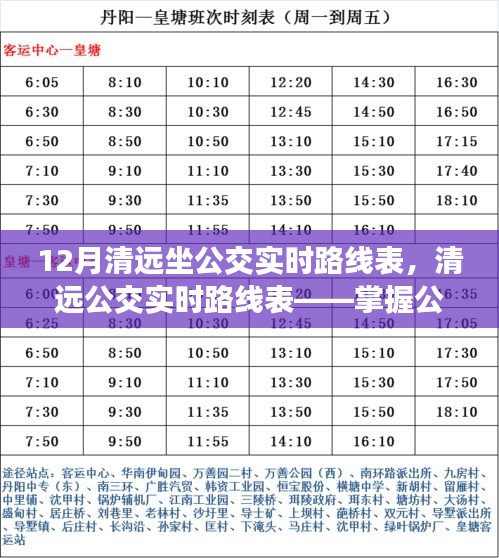 清遠(yuǎn)公交實(shí)時(shí)路線(xiàn)表，掌握公共交通出行信息的三大要點(diǎn)及12月最新路線(xiàn)表