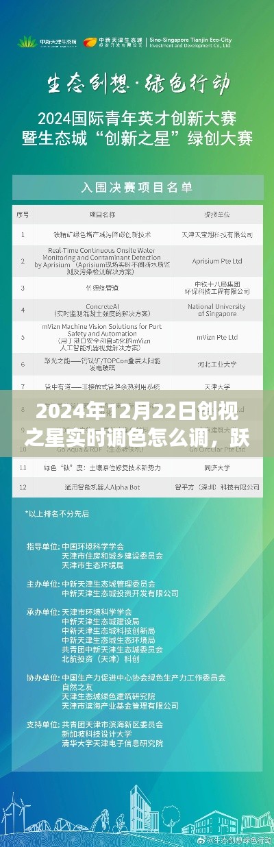 躍動創(chuàng)視之星實時調(diào)色指南，開啟自信與成就之旅的調(diào)色技巧探索