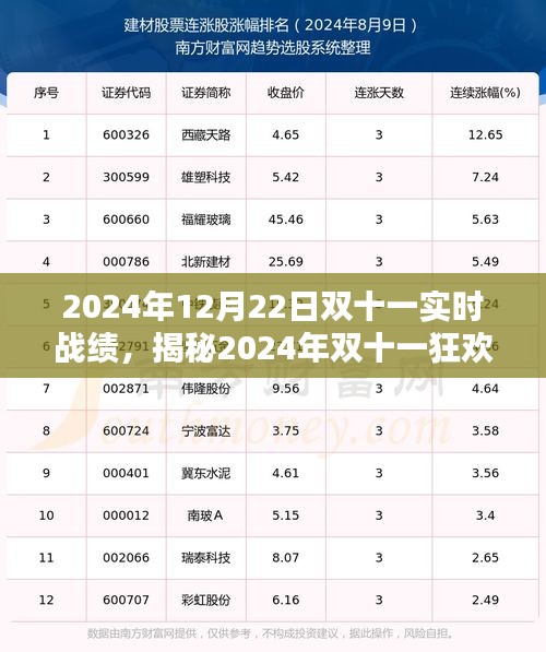 揭秘2024年雙十一狂歡盛宴，12月22日實時戰(zhàn)績火熱出爐，購物狂歡節(jié)回顧與展望