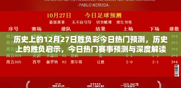 歷史上的勝負啟示與今日熱門賽事預測，揭秘12月27日的勝負彩深度解讀
