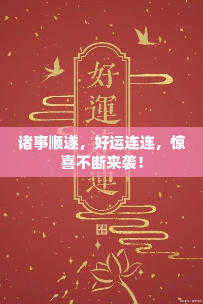 諸事順?biāo)?，好運連連，驚喜不斷來襲！