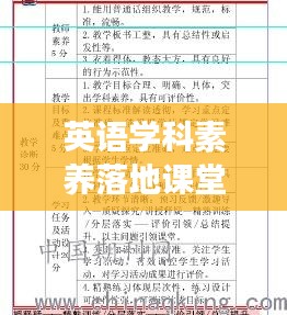 英語學(xué)科素養(yǎng)落地課堂，實踐方法與實效探索