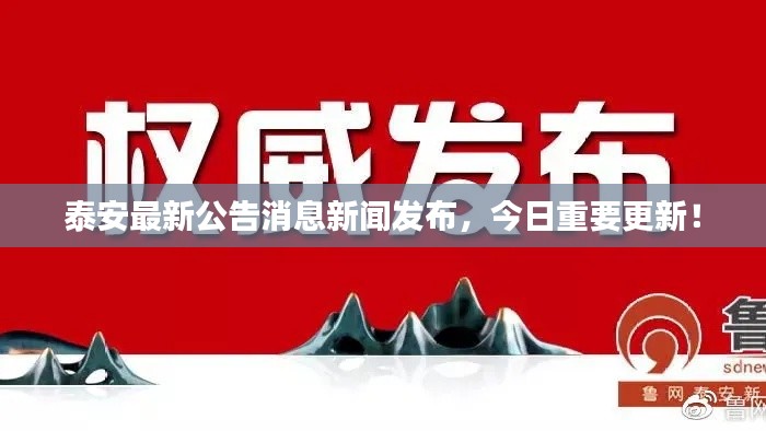 泰安最新公告消息新聞發(fā)布，今日重要更新！
