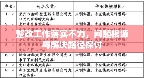 整改工作落實(shí)不力，問題根源與解決路徑探討