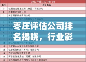 棗莊評估公司排名揭曉，行業(yè)影響力與權(quán)威榜單揭秘