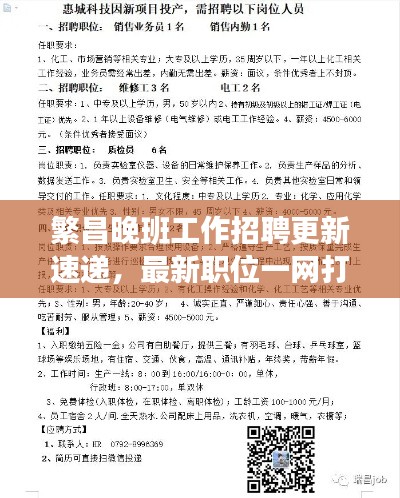 繁昌晚班工作招聘更新速遞，最新職位一網(wǎng)打盡