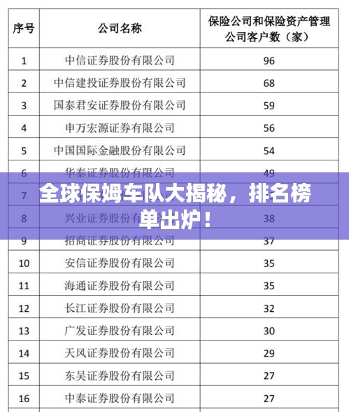 全球保姆車隊(duì)大揭秘，排名榜單出爐！