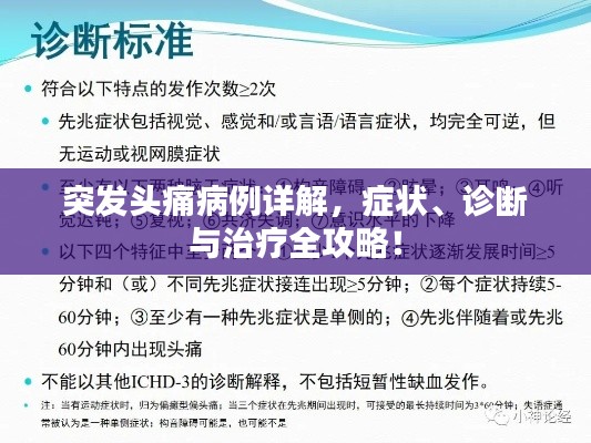 突發(fā)頭痛病例詳解，癥狀、診斷與治療全攻略！