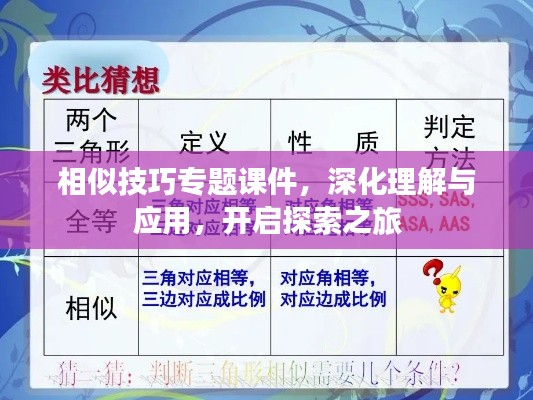相似技巧專題課件，深化理解與應(yīng)用，開啟探索之旅