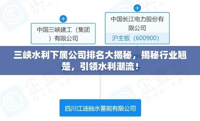 三峽水利下屬公司排名大揭秘，揭秘行業(yè)翹楚，引領(lǐng)水利潮流！