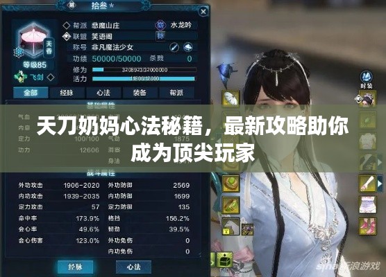 天刀奶媽心法秘籍，最新攻略助你成為頂尖玩家