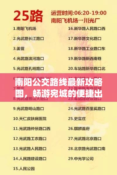 南陽(yáng)公交路線最新攻略圖，暢游宛城的便捷出行指南