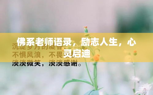 佛系老師語(yǔ)錄，勵(lì)志人生，心靈啟迪