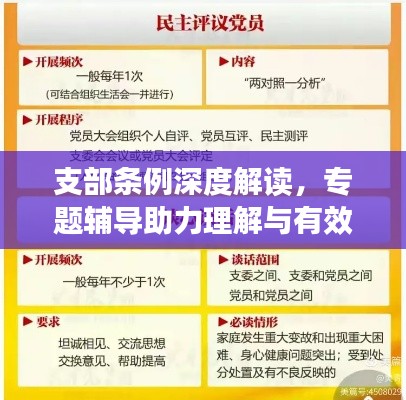 支部條例深度解讀，專題輔導助力理解與有效實施