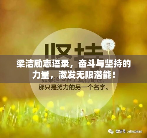 梁潔勵志語錄，奮斗與堅持的力量，激發(fā)無限潛能！