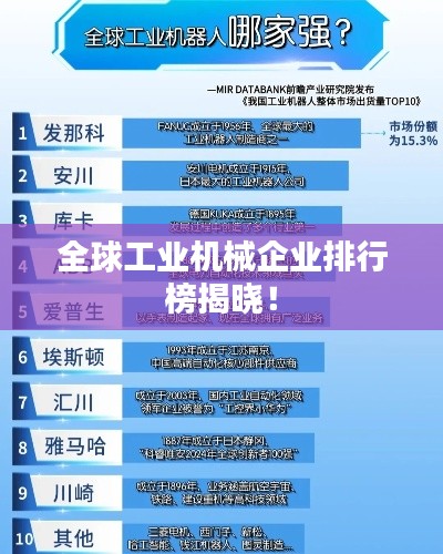 全球工業(yè)機(jī)械企業(yè)排行榜揭曉！
