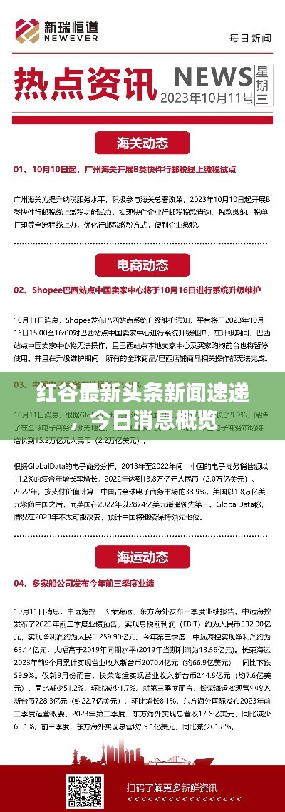 紅谷最新頭條新聞速遞，今日消息概覽
