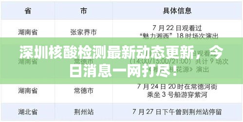 深圳核酸檢測最新動態(tài)更新，今日消息一網(wǎng)打盡！