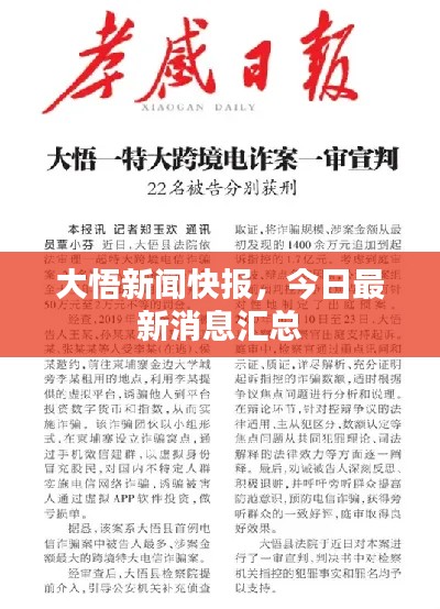 大悟新聞快報(bào)，今日最新消息匯總