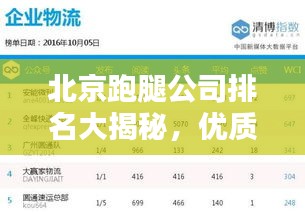 北京跑腿公司排名大揭秘，優(yōu)質服務榜單，讓您輕松選擇！