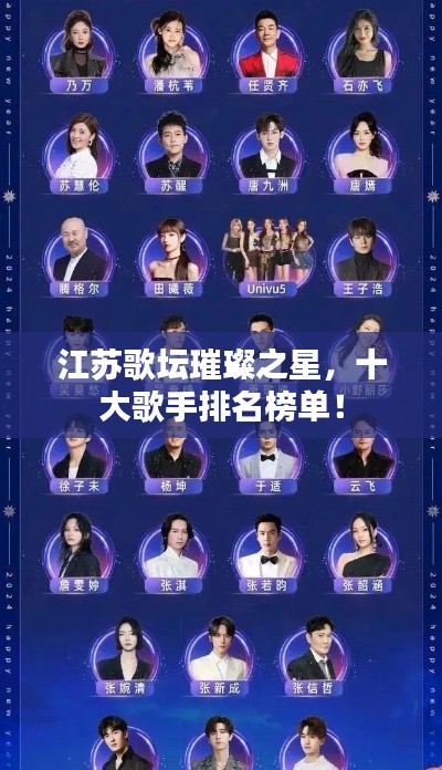 江蘇歌壇璀璨之星，十大歌手排名榜單！